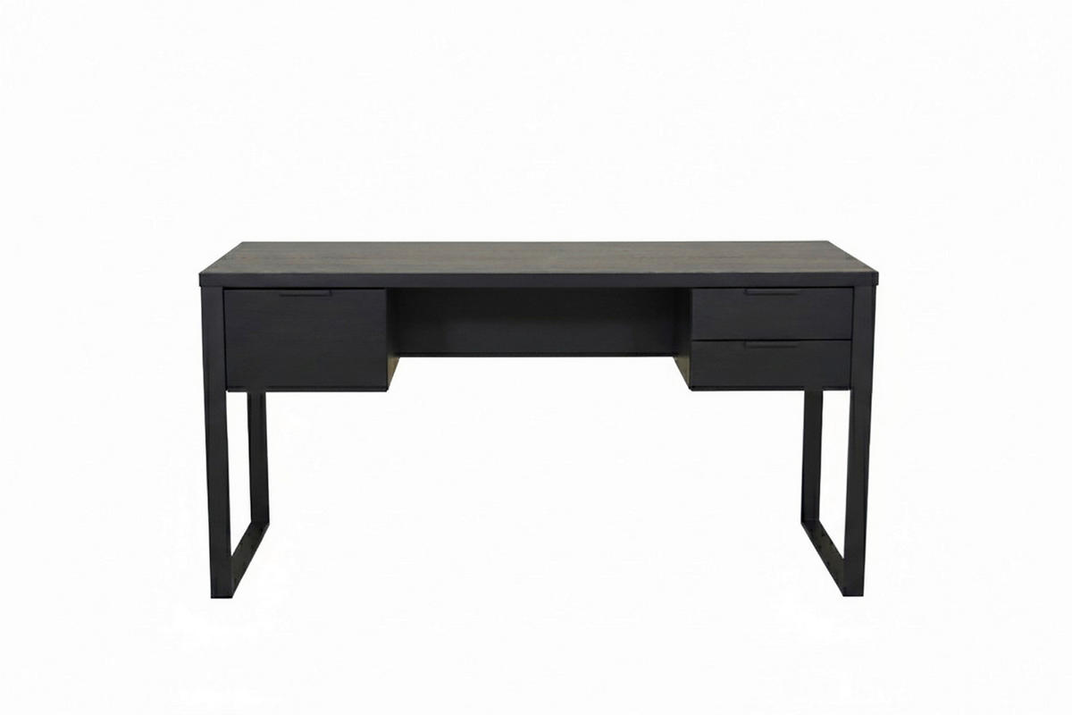 SCHREIBTISCH 150/120/76 cm Schwarz Stauraum, in verschiedenen Holz-Dekoren erhältlich  - Schwarz, Lifestyle, Holzwerkstoff/Metall (150/120/76cm)
