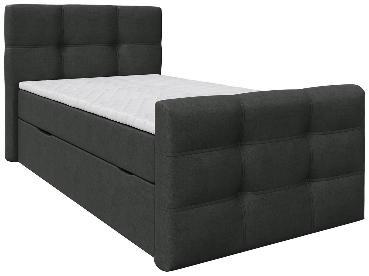 BOXBETT 120/200 cm  in Anthrazit  - Anthrazit/Schwarz, Basics, Kunststoff/Textil (120/200cm) - Chameo