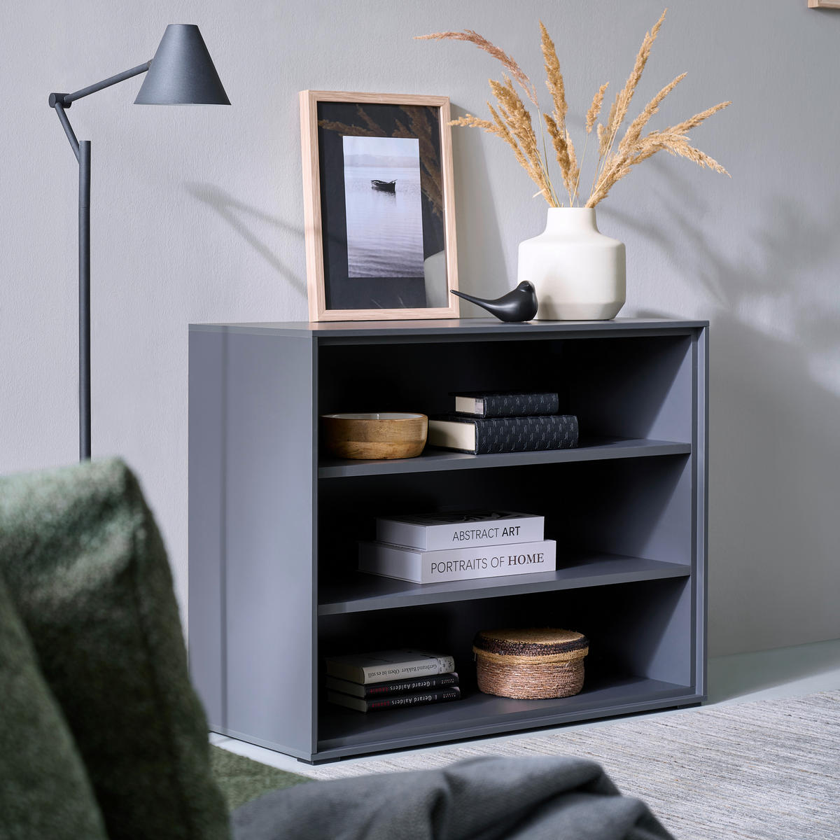 HYLLMODUL grafitfärgad  90,9/72,6/40 cm  - grafitfärgad, Design, trämaterial (90,9/72,6/40cm) - home24