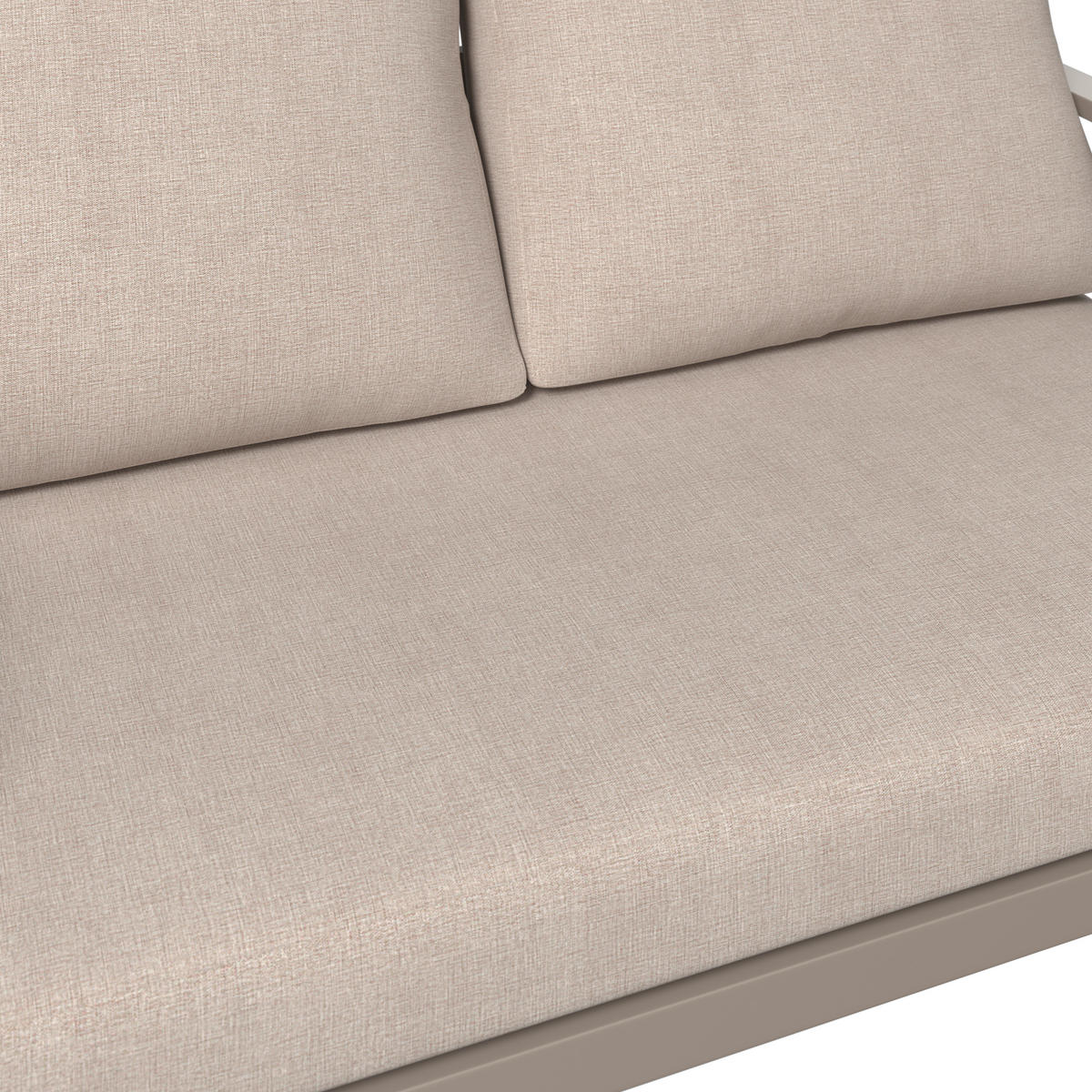 LOUNGEGARNITUR Stahl  - Dunkelgrau/Beige, MODERN, Kunststoff/Textil (155/65/74cm) - Ambia Garden