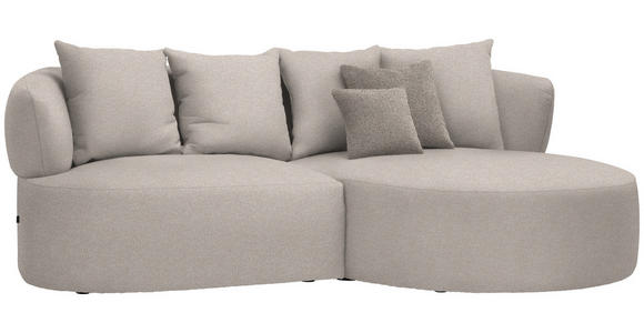 ECKSOFA in Plüsch Greige 235/166 cm - Greige/Graubraun, MODERN, Kunststoff/Textil (235/166cm) - Hom`in
