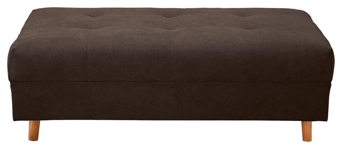 ECKSOFA inkl. Hocker Ariella in Mikrofaser Graubraun  161/231 cm  - Graubraun/Naturfarben, Design, Holz/Textil (161/231cm) - Livetastic