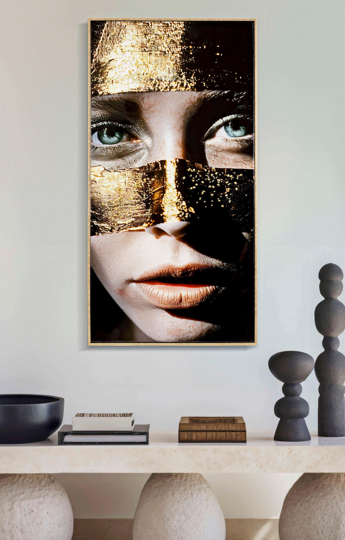 LEINWANDBILD  - Goldfarben, Basics, Holz/Kunststoff (52/102/4cm)