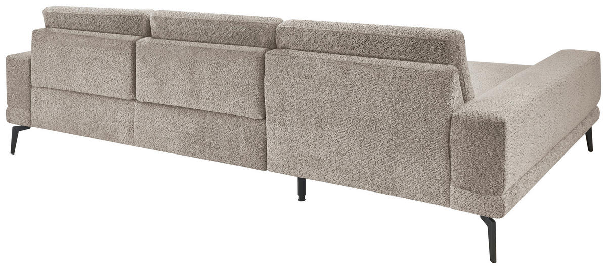 ECKSOFA Grau Chenille  - Schwarz/Grau, KONVENTIONELL, Textil/Metall (184/294cm) - SetOne by Musterring