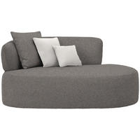 RÉCAMIERE in Plüsch Creme, Graphitfarben  - Creme/Schwarz, MODERN, Kunststoff/Textil (166/86/105cm) - Hom`in