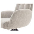 ARMLEHNSTUHL  Stoffauswahl, Typenauswahl, Sitzfläche 360° drehbar Webstoff  - Creme/Schwarz, Design, Textil/Metall (66/95/74cm) - Novel