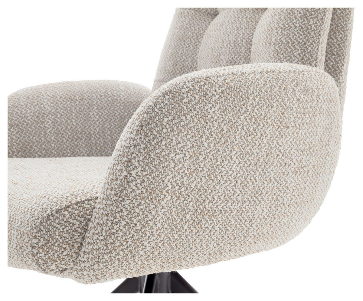 ARMLEHNSTUHL  in Stahl Webstoff  - Creme/Schwarz, Design, Textil/Metall (66/95/74cm) - Novel