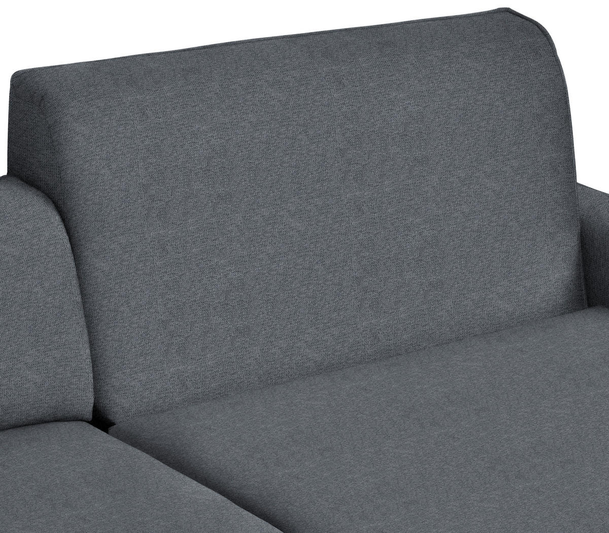 ECKSOFA in Flachgewebe Dunkelgrau  285/190 cm  - Dunkelgrau/Schwarz, Design, Textil/Metall (285/190cm) - Johann Jakob