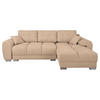 ECKSOFA in Mikrofaser Beige  - Beige/Silberfarben, Design, Textil/Metall (256/175cm) - Livetastic