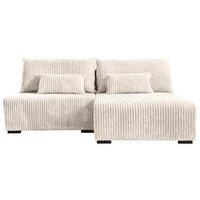 ECKSOFA  in Cord Creme  210/146 cm  - Creme/Schwarz, MODERN, Holz/Textil (210/146cm) - Carryhome