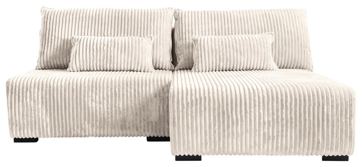ECKSOFA  in Cord Creme  210/146 cm  - Creme/Schwarz, MODERN, Holz/Textil (210/146cm) - Carryhome