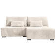 ECKSOFA  in Cord Creme  210/146 cm  - Creme/Schwarz, MODERN, Holz/Textil (210/146cm) - Carryhome