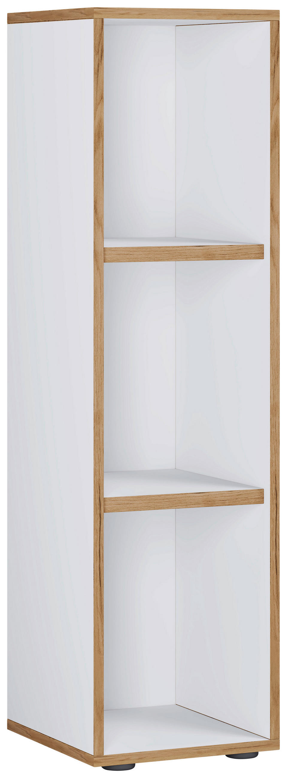 AKTENREGAL Weiß, Honigeiche  - Honigeiche/Schwarz, Design, Holzwerkstoff/Kunststoff (30/110/33cm) - MID.YOU