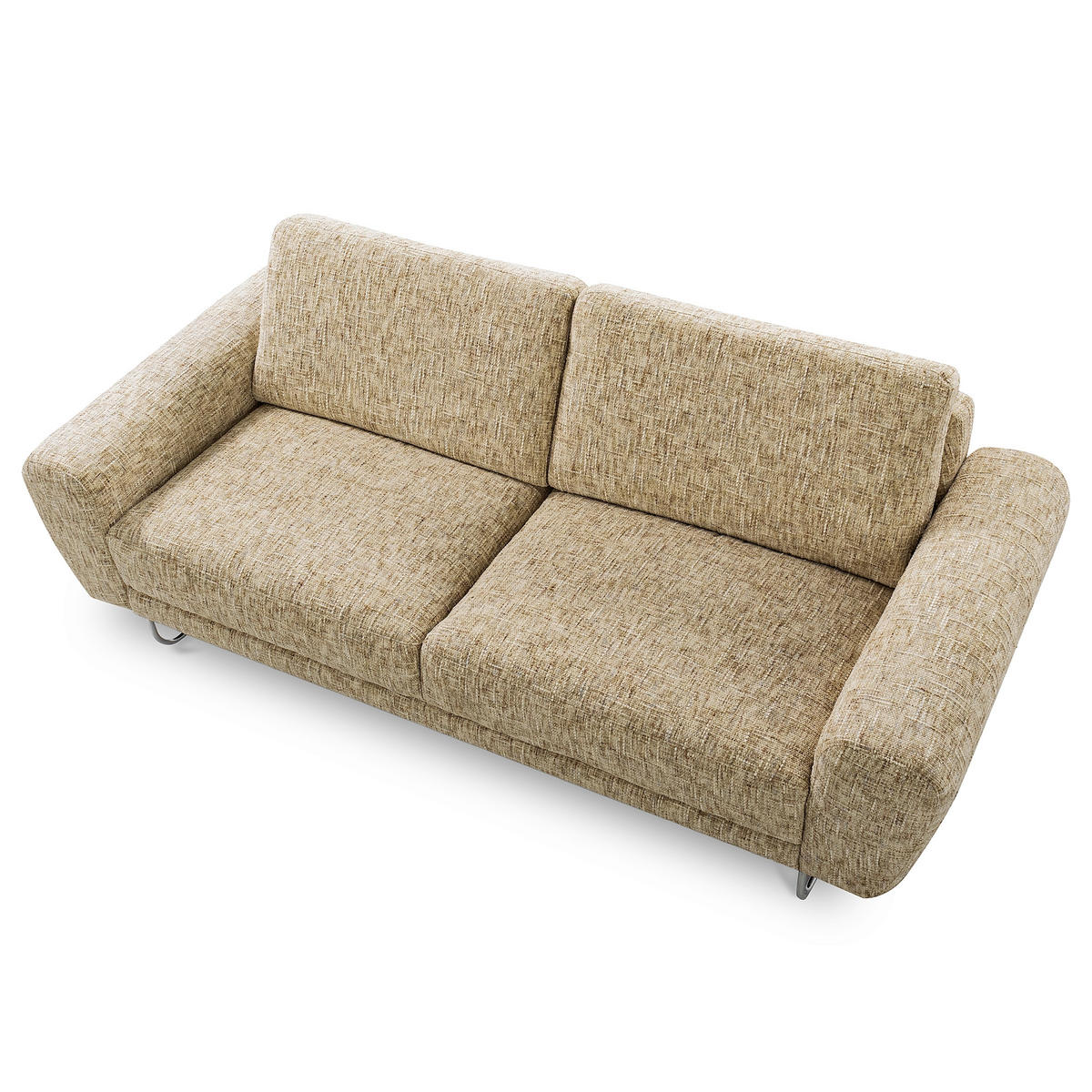 3-SITZER-SOFA SPRING in Webstoff Hellbraun Modern  - Chromfarben/Hellbraun, Design, Textil/Metall (187/85/92cm) - Livetastic