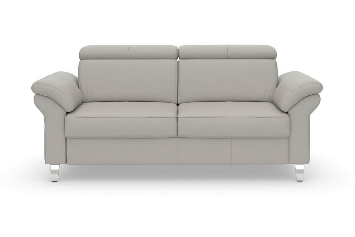 3-SITZER-SOFA ARNGAST E Echtleder Hellgrau  - Chromfarben/Hellgrau, Basics, Leder/Metall (186/84/93cm) - Sit & More