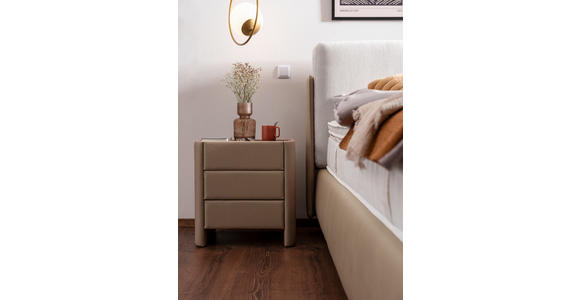 BOXSPRINGBETT 200/200 cm  in Hellgrau, Greige  - Greige/Hellgrau, Design, Textil/Metall (200/200cm) - Johann Jakob