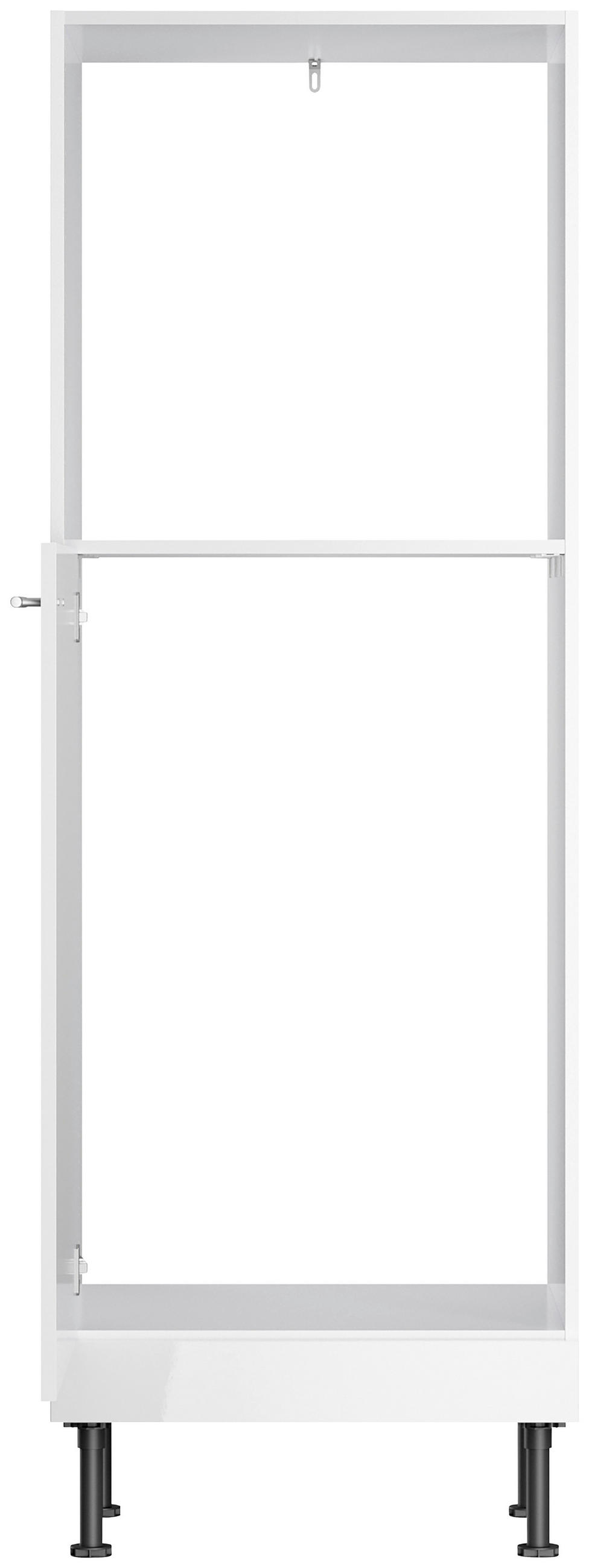 KÜCHENBLOCK 270 cm   in Weiß, Weiß Hochglanz  - Edelstahlfarben/Weiß Hochglanz, Basics, Holzwerkstoff/Metall (270cm) - Optifit