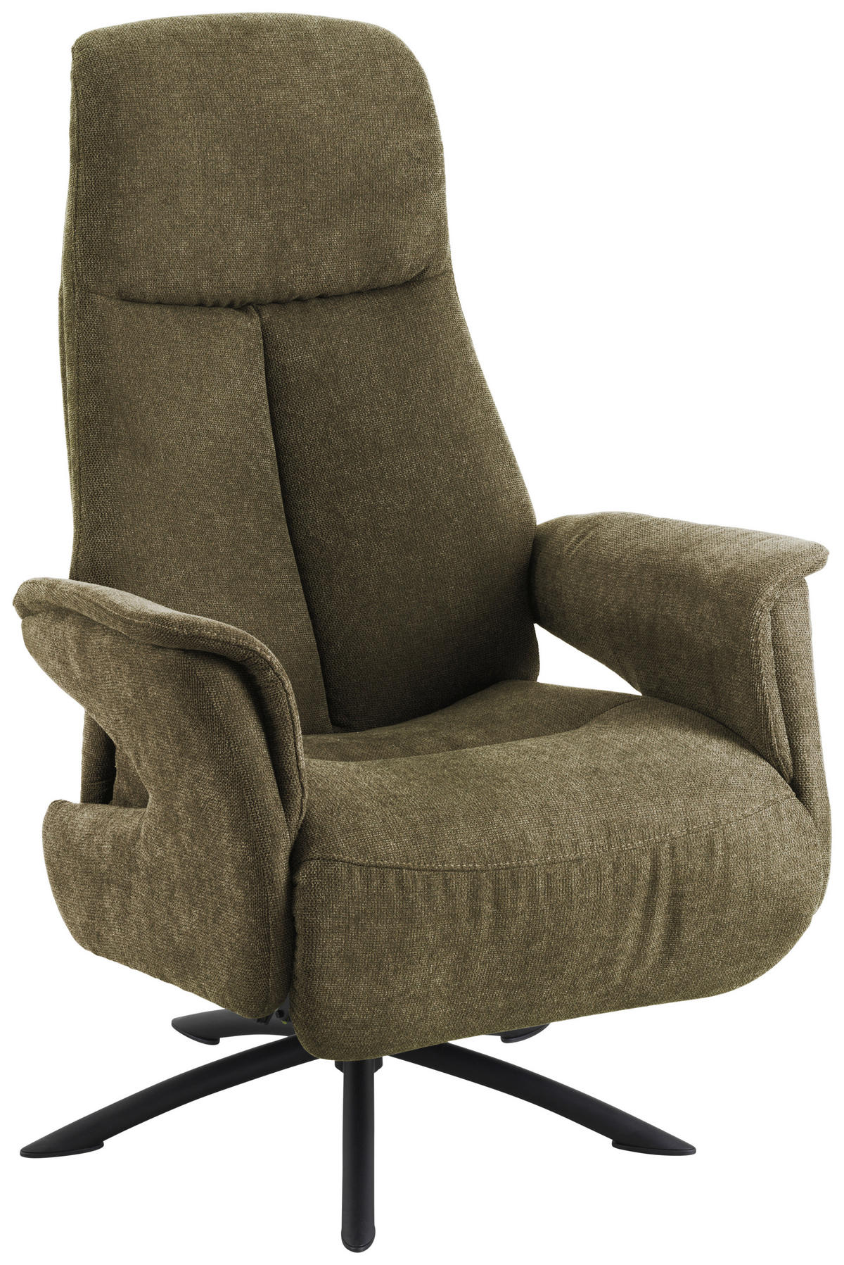 RELAXSESSEL Webstoff Relaxfunktion, Kopfteilverstellung    - Dunkelgrün/Schwarz, Design, Textil/Metall (73/110/84cm) - Welnova