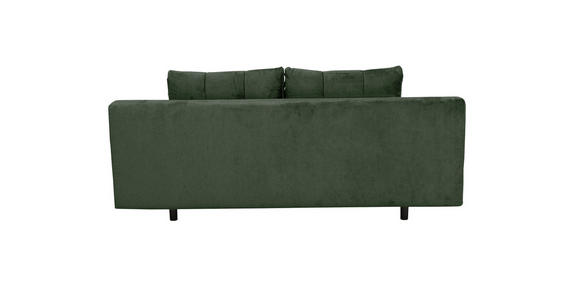 SCHLAFSOFA  mit Liegefunktion, Schlafen auf Sitzhöhe, Rücken echt Chenille Dunkelgrün  - Dunkelgrün/Schwarz, KONVENTIONELL, Textil/Metall (203/94/96cm) - Carryhome