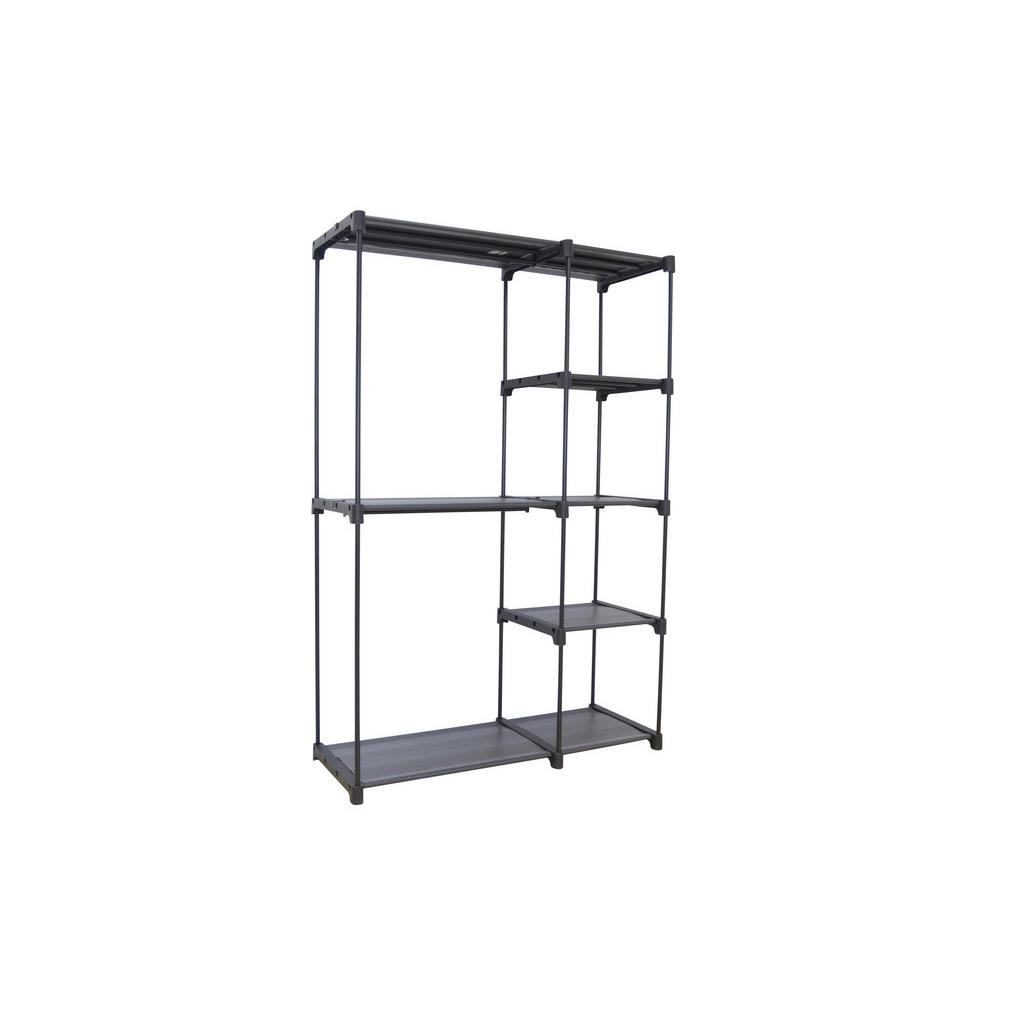 Thumbnail - Mid.you Garderobe, Schwarz, Metall, Kunststoff, Uni, 111x167x44 cm, Garderobe, Garderoben-Sets & Serien