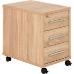 ROLLCONTAINER 43,8/63/65 cm  - Silberfarben/Sonoma Eiche, KONVENTIONELL, Holzwerkstoff/Kunststoff (43,8/63/65cm) - Voleo
