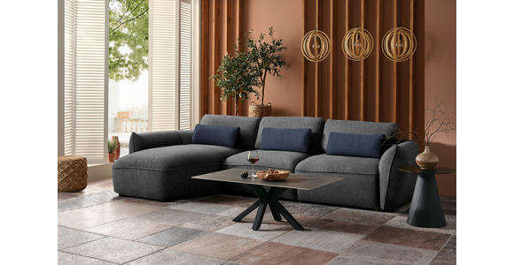 ECKSOFA  in Chenille Schlammfarben  190/340 cm  - Schlammfarben/Schwarz, Design, Kunststoff/Textil (190/340cm) - Belluti