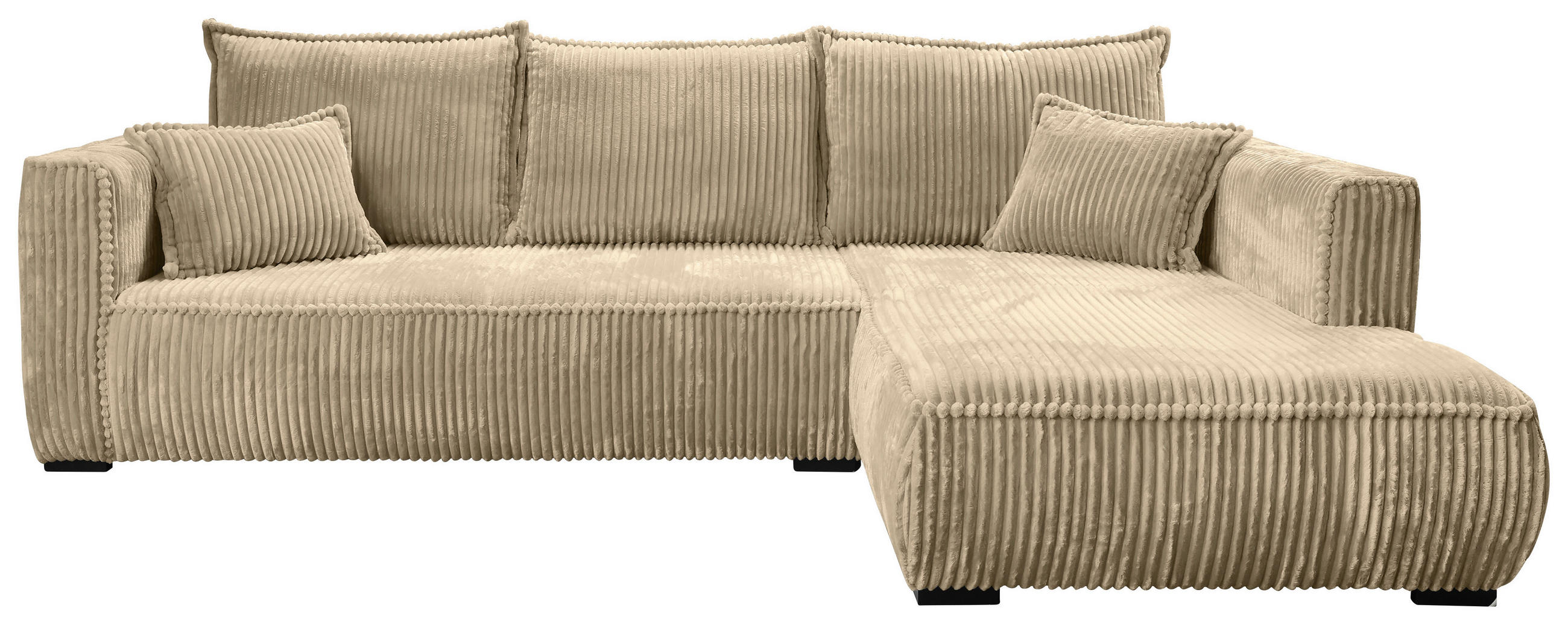ECKSOFA  in Cord Beige  322/208 cm  - Beige/Schwarz, MODERN, Holz/Textil (322/208cm) - Carryhome