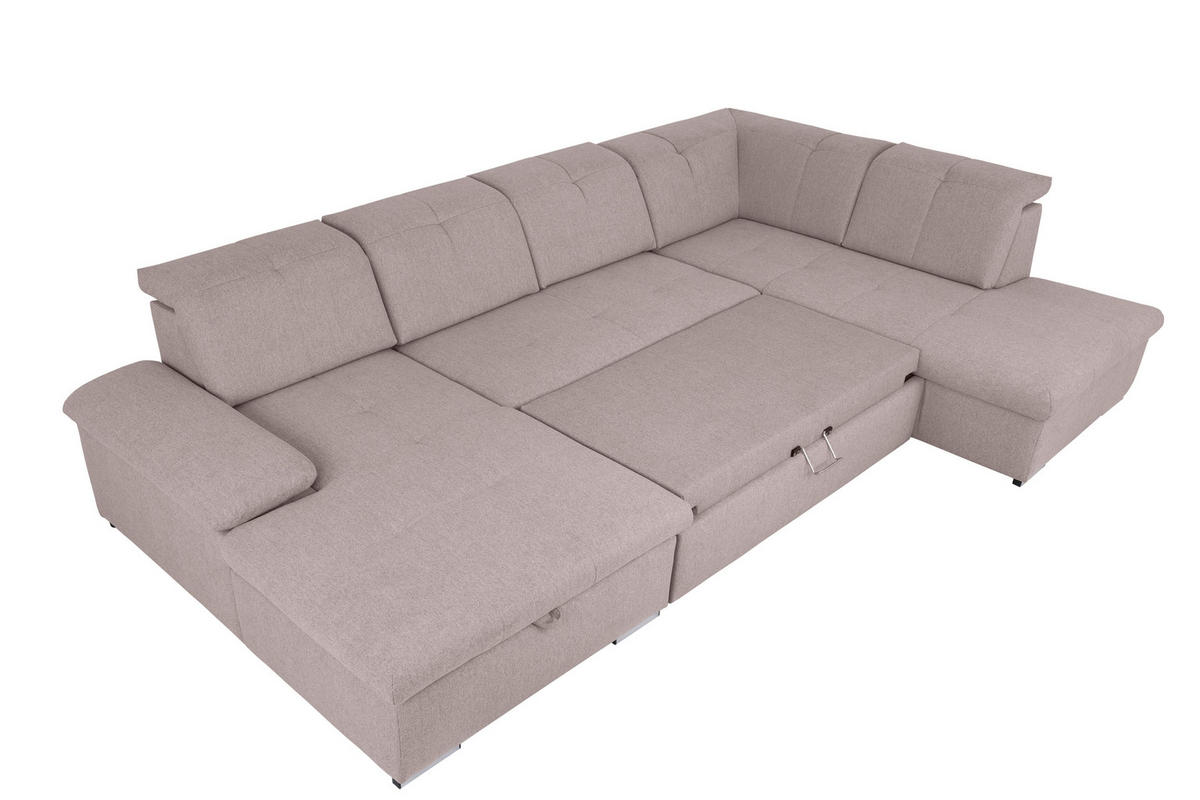 WOHNLANDSCHAFT Taupe  - Taupe/Grau, Design, Textil/Metall (173/328/215cm) - MID.YOU