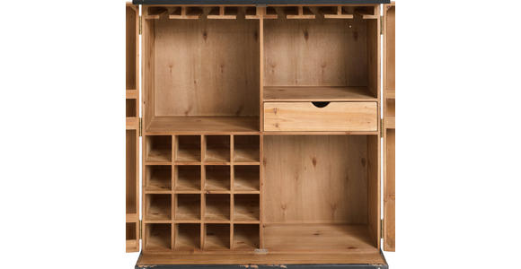 BARSCHRANK Tanne massiv Naturfarben, Schwarz  - Schwarz/Naturfarben, LIFESTYLE, Holz/Metall (84/92/46cm) - Landscape