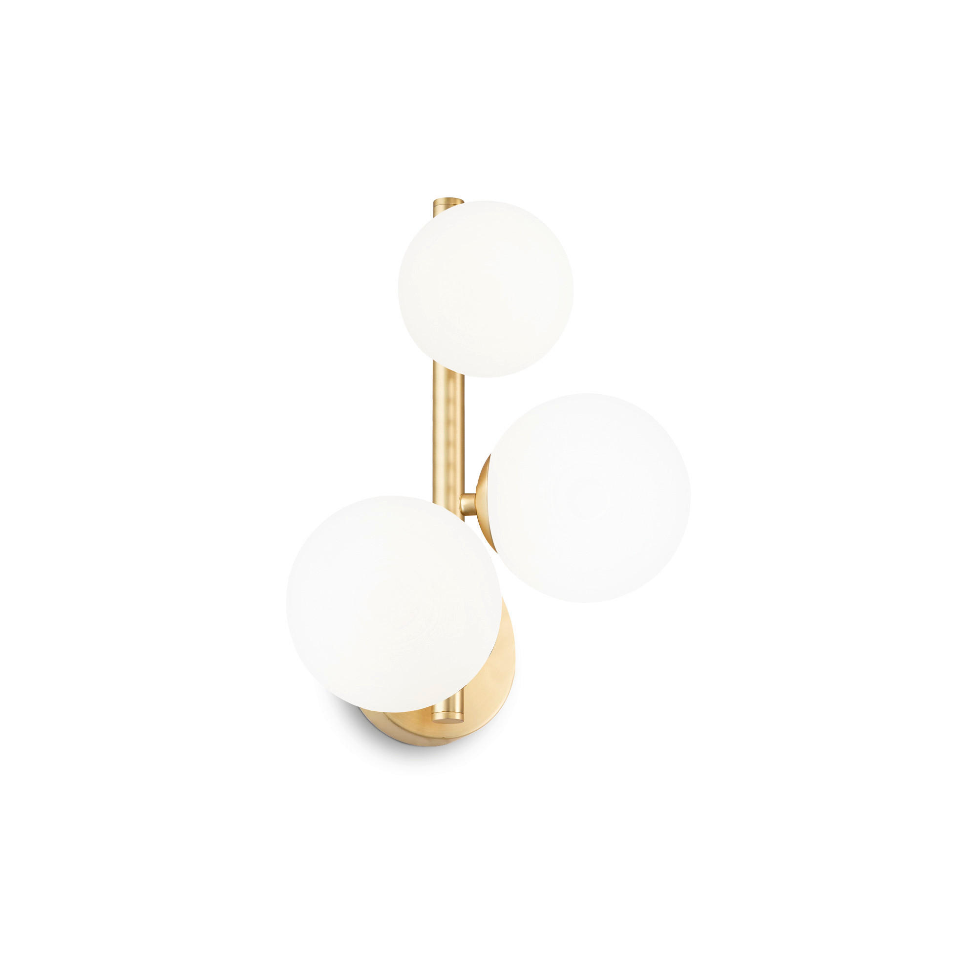 WANDLEUCHTE   - Messingfarben/Weiß, Design, Glas/Metall (24/32/16cm) - Ideal Lux