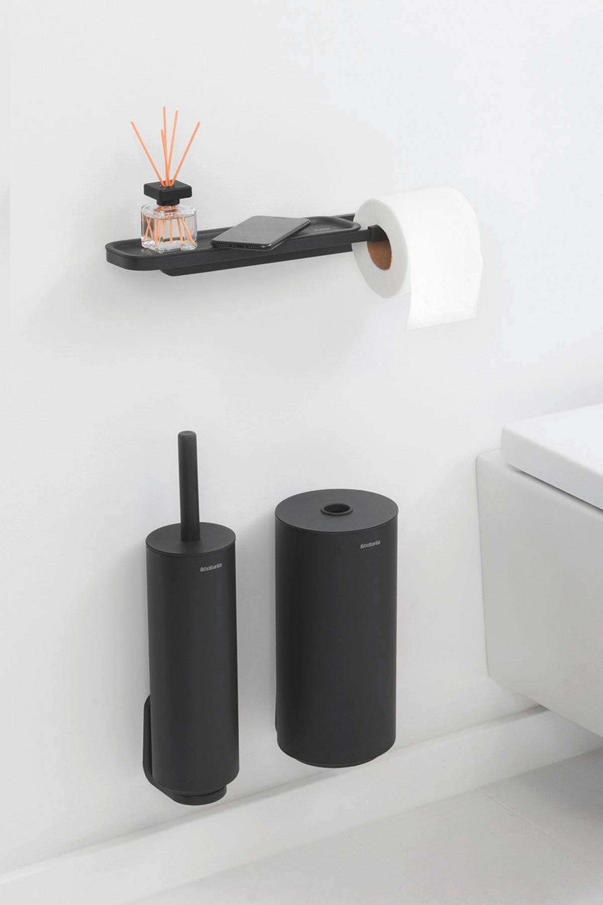 DRŽAČ TOALET-PAPIRA  crna  metal  - crna, Osnovno, metal (42,1/4.4/8.9cm) - Brabantia