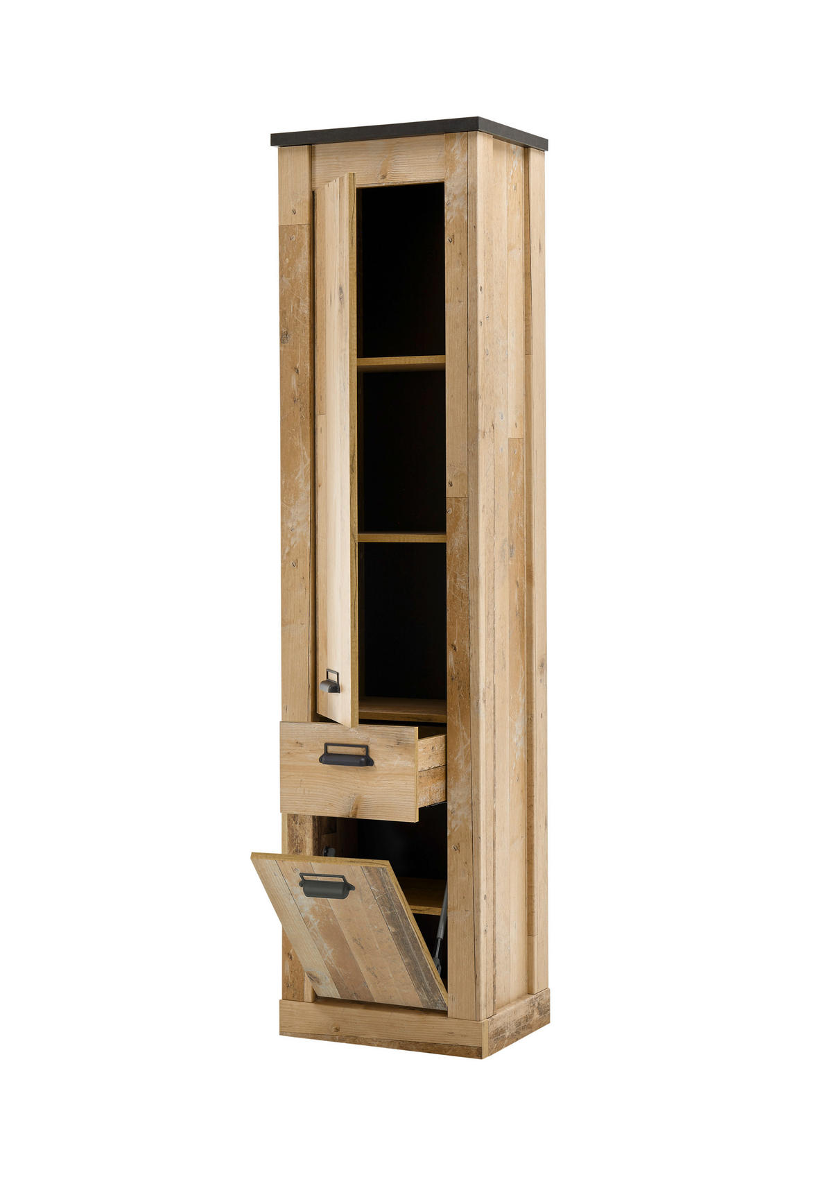 GARDEROBENSCHRANK  in 51/201/38 cm  - Anthrazit/Schwarz, Design, Holzwerkstoff/Metall (51/201/38cm) - Modante