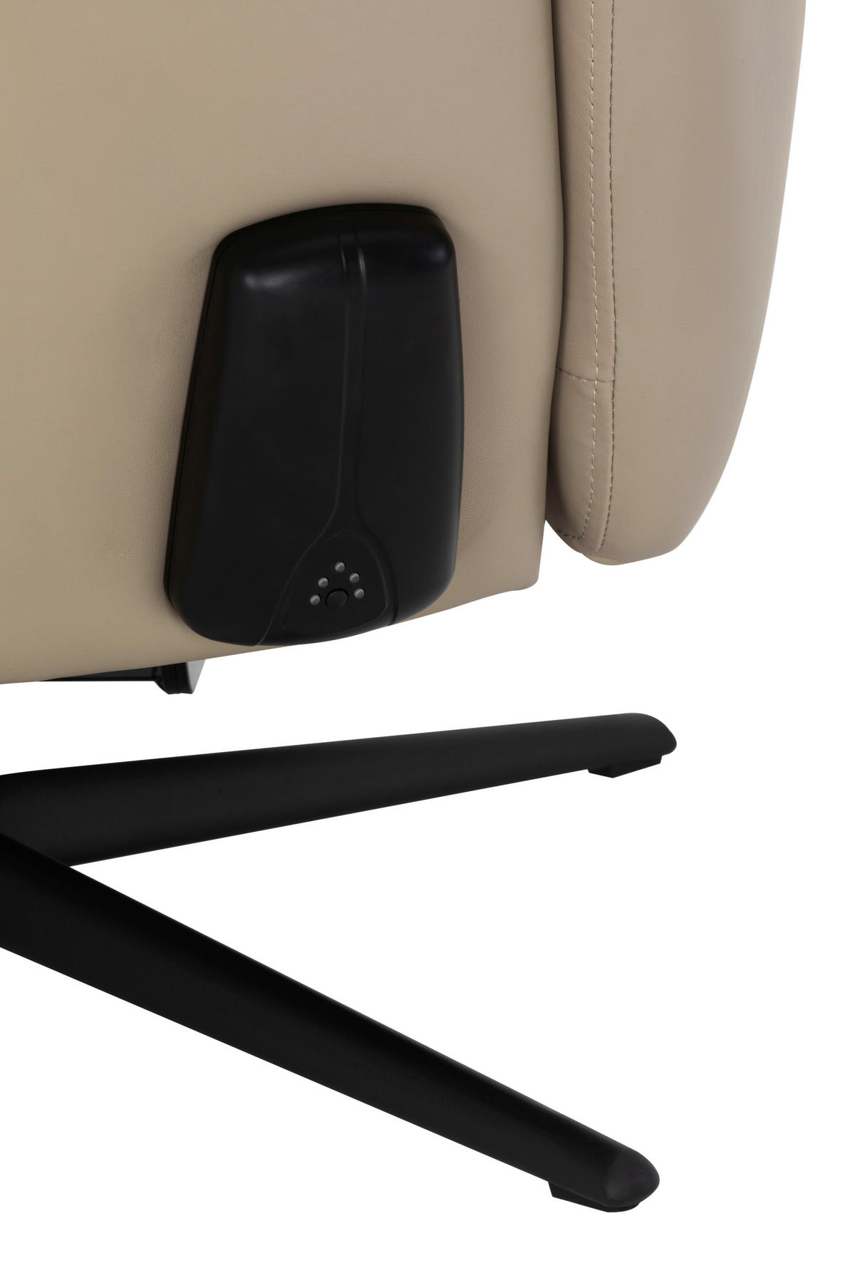 RELAXSESSEL Lederlook Echtleder    - Beige/Schwarz, KONVENTIONELL, Leder/Textil (75/111/90cm) - Livetastic