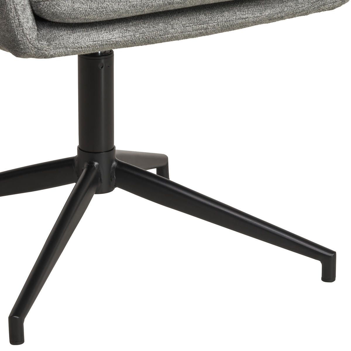 ARMLEHNSTUHL  in Eisen Leinenoptik  - Schwarz/Grau, Design, Holz/Textil (57/88/67cm) - MID.YOU