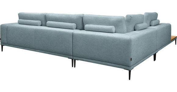 ECKSOFA  in Leinwand Hellblau  271/318 cm  - Schwarz/Hellblau, Design, Textil/Metall (271/318cm) - Belluti