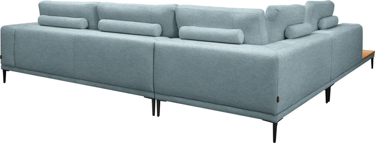 ECKSOFA  in Leinwand Hellblau  271/318 cm  - Schwarz/Hellblau, Design, Textil/Metall (271/318cm) - Belluti