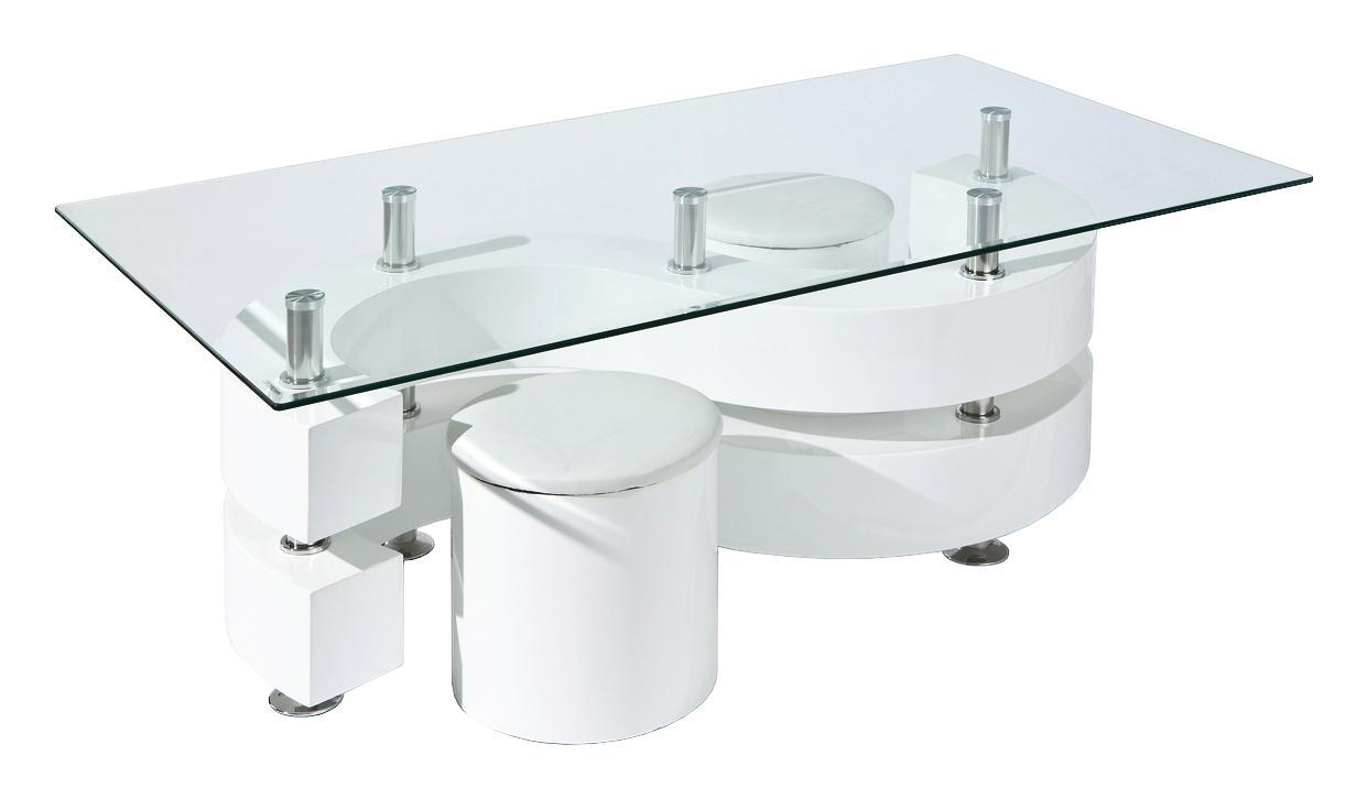 Couchtischset in Kunststoff, Glas, Holzwerkstoff 130/70/46 cm