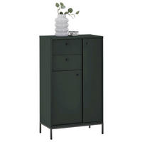 HIGHBOARD MOSGRON, 60/106/32 cm, 2 Schublade(n)  - Schwarz/Grün, KONVENTIONELL, Holzwerkstoff/Kunststoff (60/106/32cm) - Xora