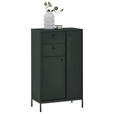 HIGHBOARD MOSGRON, 60/106/32 cm, 2 Schublade(n)  - Schwarz/Grün, KONVENTIONELL, Holzwerkstoff/Kunststoff (60/106/32cm) - Xora