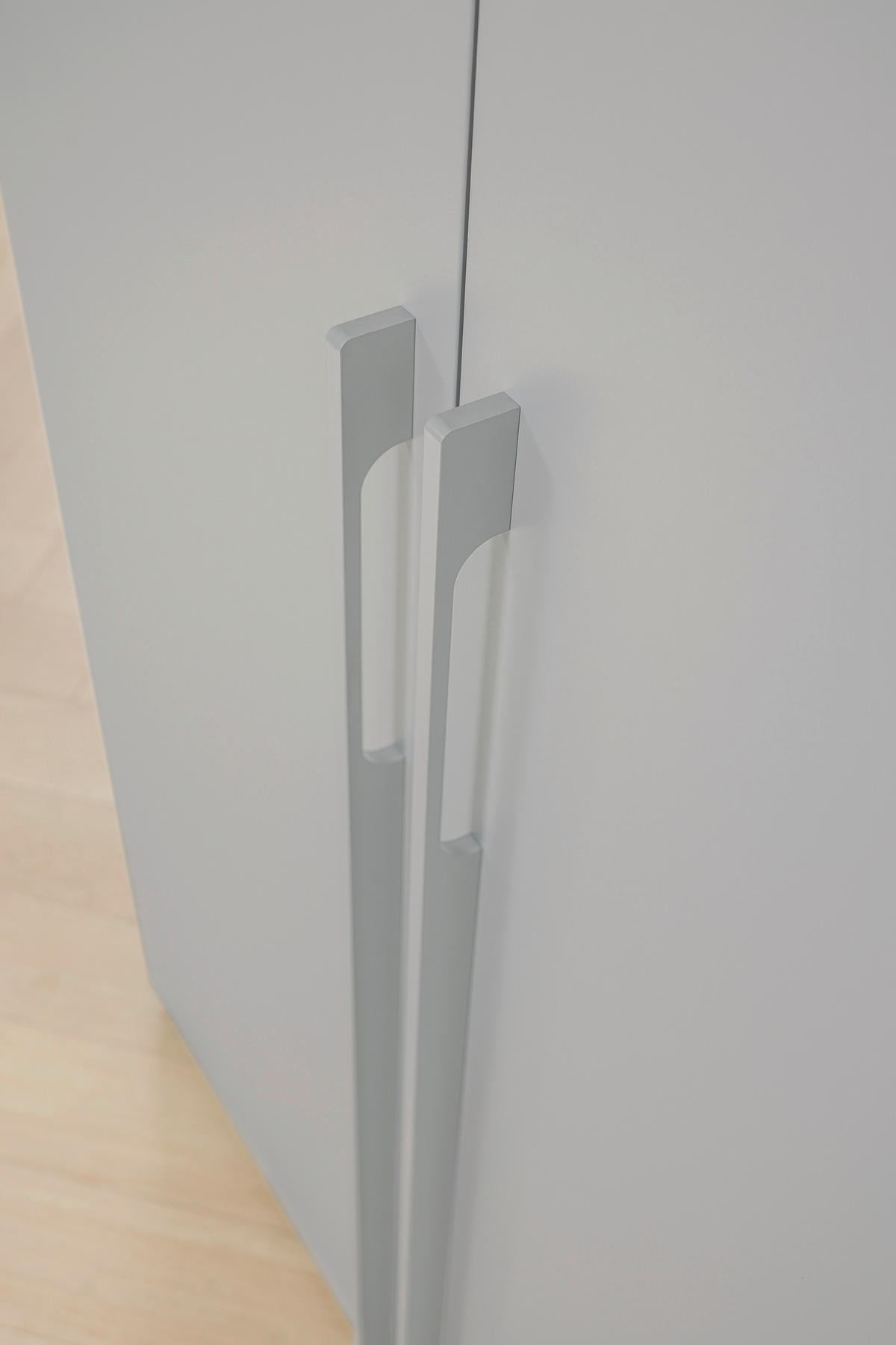 DREHTÜRENSCHRANK in Grau, Hellgrau  - Hellgrau/Grau, Trend, Glas/Holzwerkstoff (151/235/60cm) - Novel