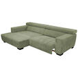 ECKSOFA in Webstoff Olivgrün  182/279 cm  - Schwarz/Olivgrün, KONVENTIONELL, Textil/Metall (182/279cm) - Hom`in