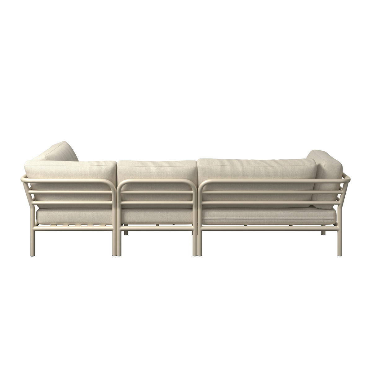 LOUNGEGARNITUR Aluminium  - Sandfarben/Beige, Design, Textil/Metall (289/69/169cm) - Amatio