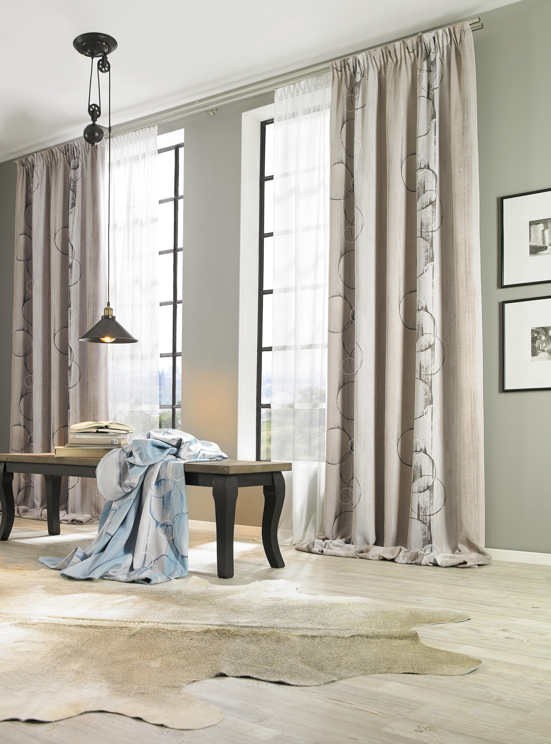LÁTKA NA ZÁVESY, zatemnenie, 150 cm - hnedá, Konventionell, textil (150cm) - Esposa