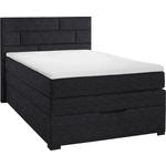 BOXSPRINGBETT 120/200 cm  in Dunkelgrau  - Wengefarben/Dunkelgrau, KONVENTIONELL, Textil (120/200cm) - Carryhome