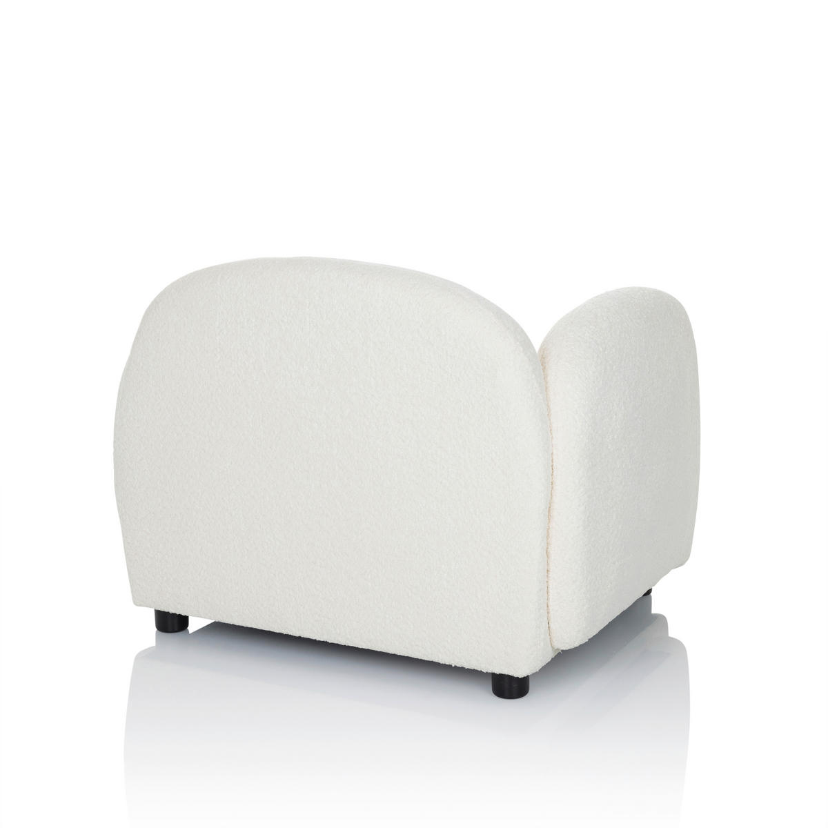 LOUNGESESSEL Bouclé Weiß    - Schwarz/Weiß, MODERN, Kunststoff/Textil (87/65/76cm) - MID.YOU