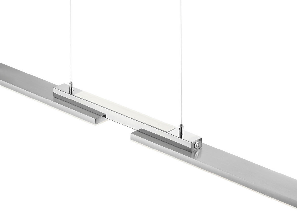 LED-HÄNGELEUCHTE 87/13/150 cm  - Nickelfarben, Design, Metall (87/13/150cm) - Hell