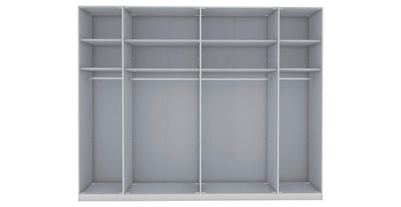FALTTÜRENSCHRANK 250/236/58 cm 6-türig Weiß, Eiche Bianco - Schieferfarben/Eiche Bianco, KONVENTIONELL, Glas/Holzwerkstoff (250/236/58cm) - Dieter Knoll