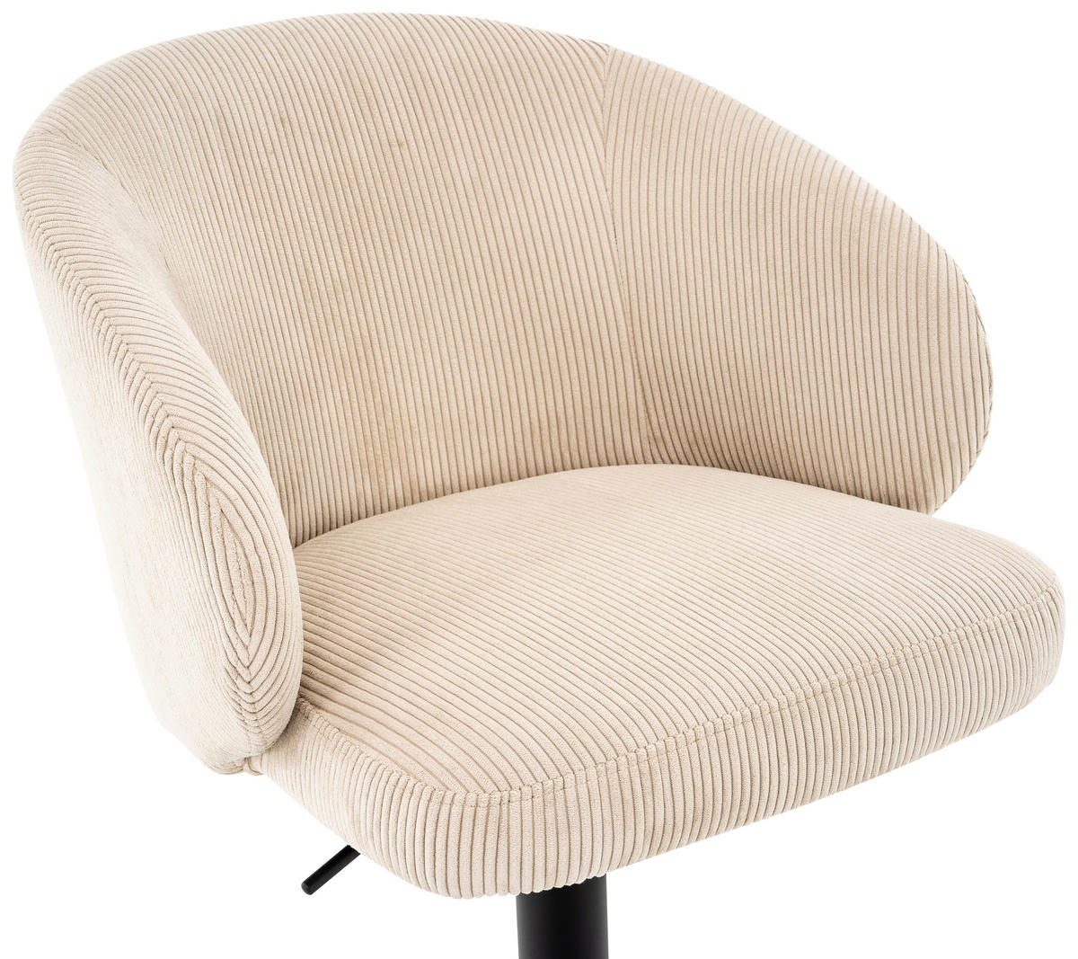 BARHOCKER in Metall, Textil Schwarz, Beige  - Beige/Schwarz, KONVENTIONELL, Textil/Metall (54/91-112/52cm) - MID.YOU
