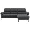 ECKSOFA in Flachgewebe Anthrazit  - Anthrazit/Schwarz, Konventionell, Textil/Metall (260/181cm) - Beldomo Speed