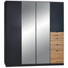 DREHTÜRENSCHRANK in Dunkelgrau, Eiche Artisan  - Eichefarben/Dunkelgrau, Modern, Holzwerkstoff (181/197/54cm) - Rauch Möbel